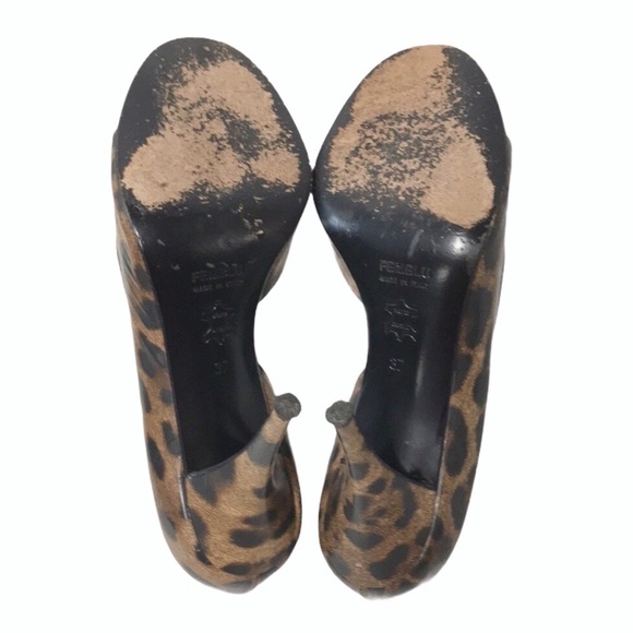 FEMBLU Leopard Leather Open Toe Heels - Picture 5 of 11
